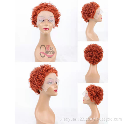 2022 Hot Sale Pixie Cut Short Curly Bob Human Hair 13x1 Lace Wig For Black Women Virgin Hair Pixie Cut 100% Human Hair Lace Wig